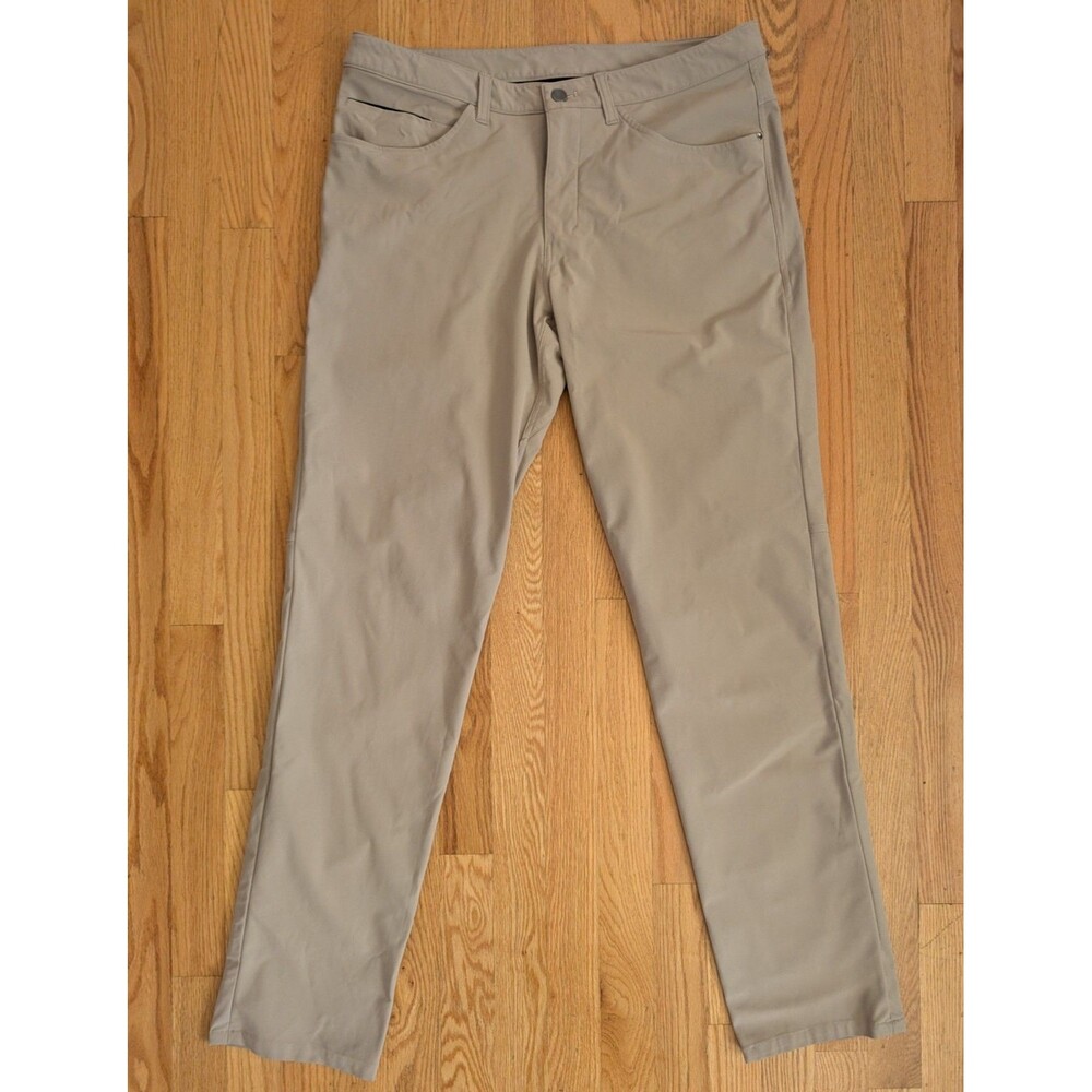 Lululemon ABC Classic Pants Men’s 34x34 Tall Khaki Tan Beige 5-Pocket LM5426S